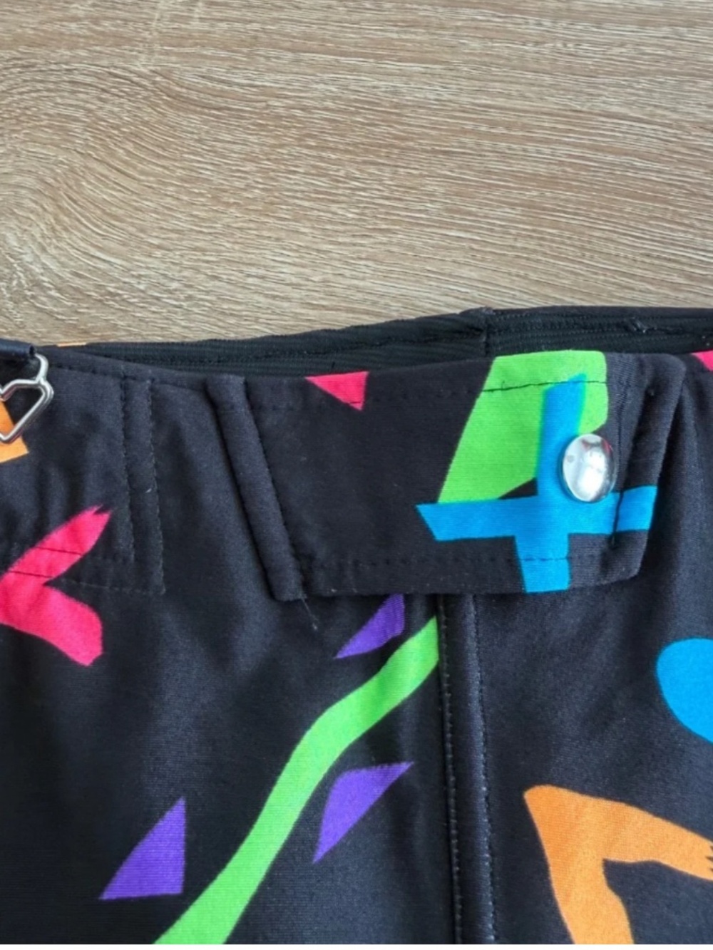 OBERMEYER VINTAGE Ski Pants Snow Classic 80s 90s Geometric Neon Women’s Medium - Picture 4 of 6